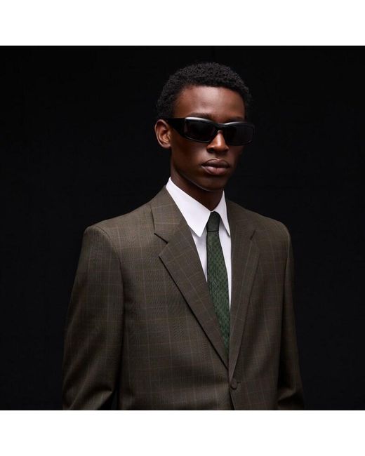 Gucci Green Interlocking G Silk Jacquard Tie for men