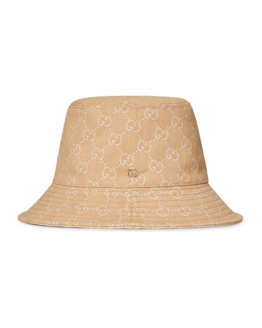 Gucci Natural GG Denim Bucket Hat