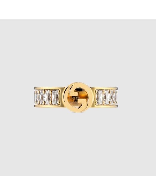 Gucci Metallic Blondie Wide Crystal Ring