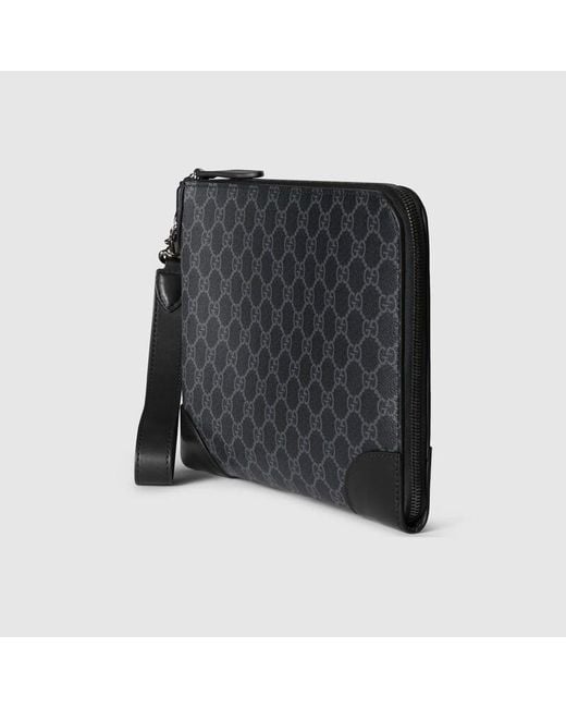 Gucci Black Gg Emblem Small Business Case, Gg Canvas for men