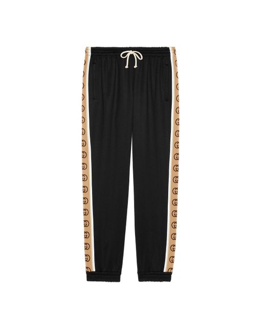 Gucci Synthetic Loose Technical Jersey Track Bottoms in Black for Men ...