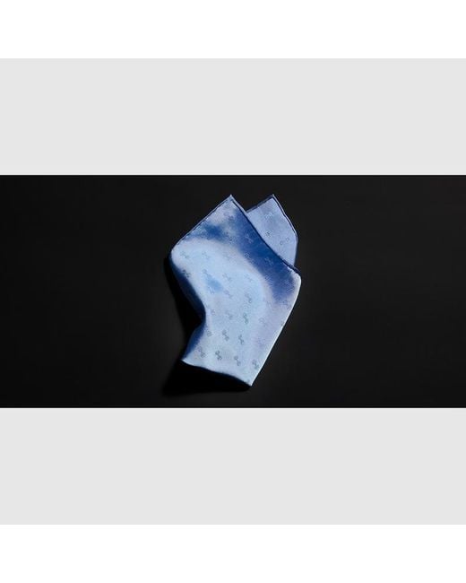 Gucci Blue Horsebit Silk Jacquard Pocket Square for men