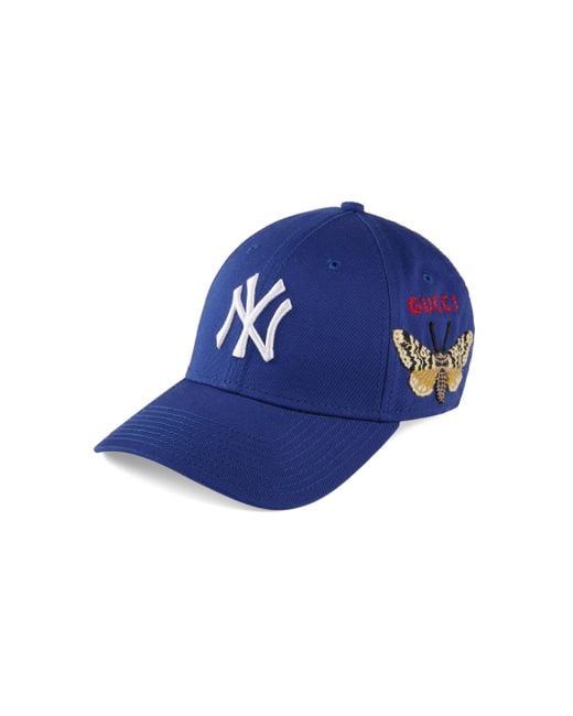 Gucci Blue Baseball Cap With Ny Yankeestm Patch