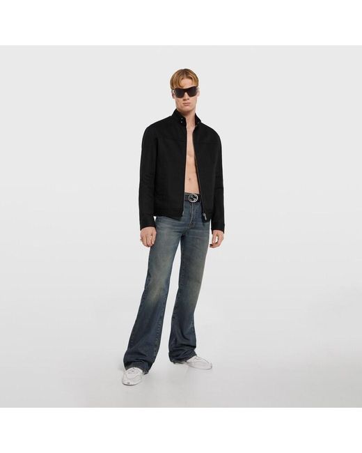 Gucci Black Cotton Denim Jacket With Horsebit for men