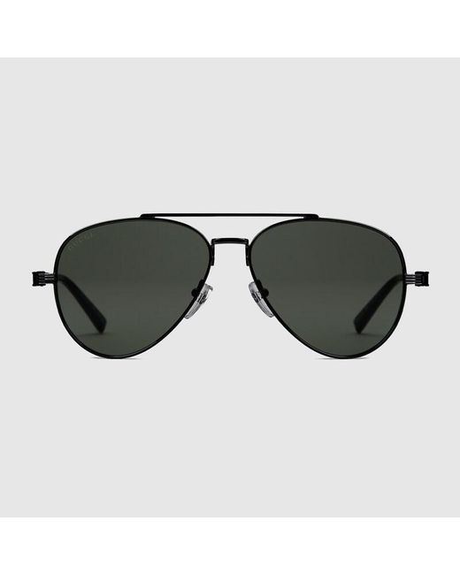 Gucci Black Aviator Frame Sunglasses for men