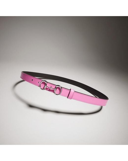 Gucci Red Thin Belt With Horsebit Buckle, Size 100
