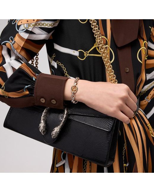 Gucci Metallic Interlocking Chain Bracelet