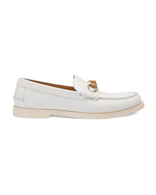 Mocassino uomo con morsettoGucci in Tela da Uomo colore Bianco | Lyst