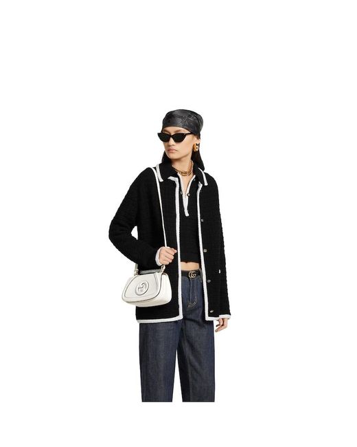 Gucci 〔グッチ ブロンディ〕ミニ ショルダーバッグ, ホワイト, レザー Metallic