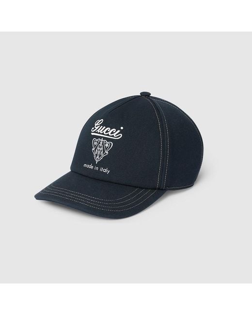 Gucci Baseballkappe Aus Baumwollcanvas Mit Print, Grösse in Blue für Herren