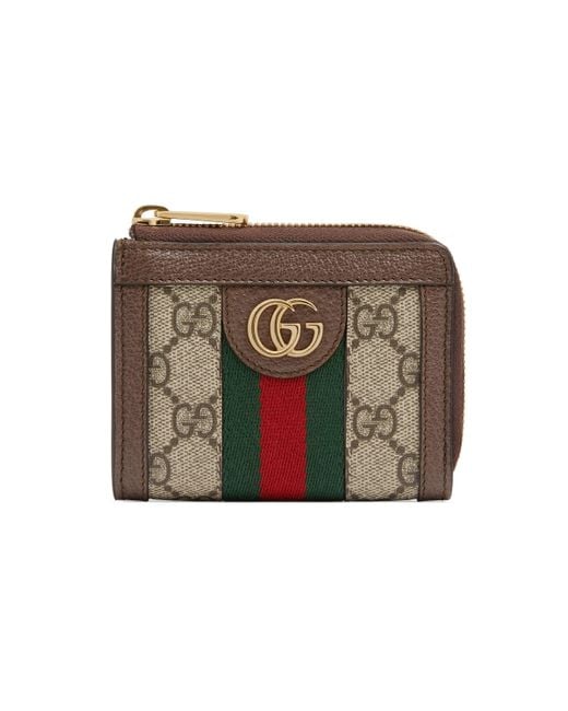 Gucci Canvas Ophidia Zip Around Wallet in Beige (Natural) - Lyst