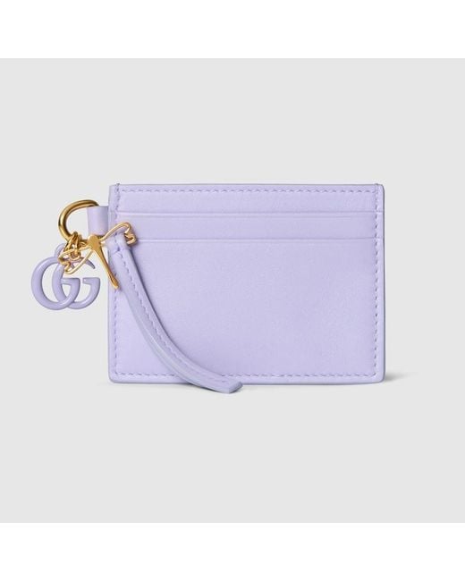 Card Case With Double G And Dragonfly Charm Gucci de color Purple