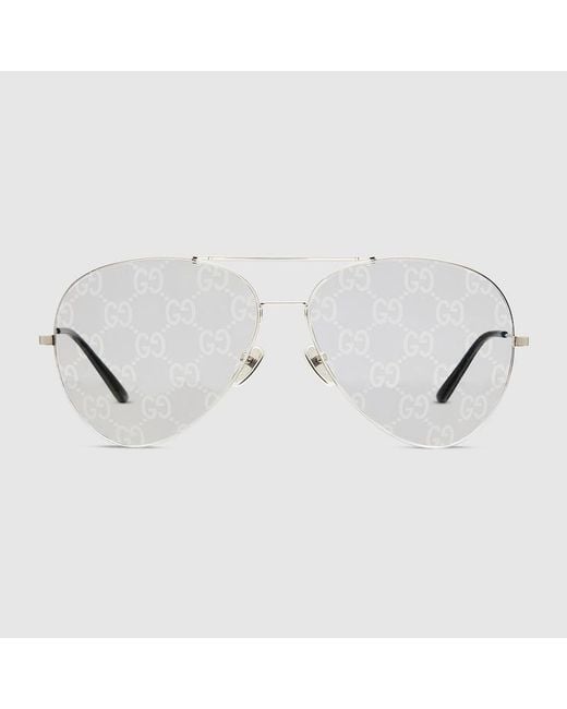 Occhiali Da Sole Pilot di Gucci in Metallic da Uomo