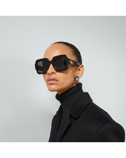 Gucci Black Square-Frame Double G Sunglasses