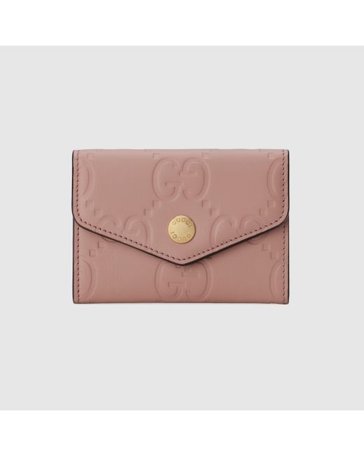 Gucci GG カードケース(名刺入れ), ピンク, Leather Pink