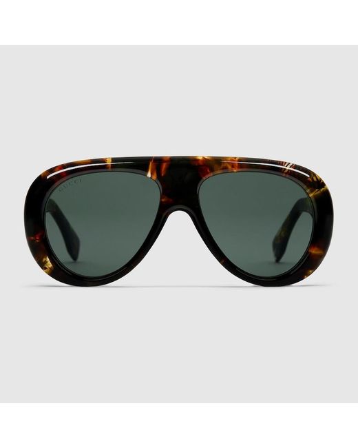 Gucci Black Aviator Frame Sunglasses for men