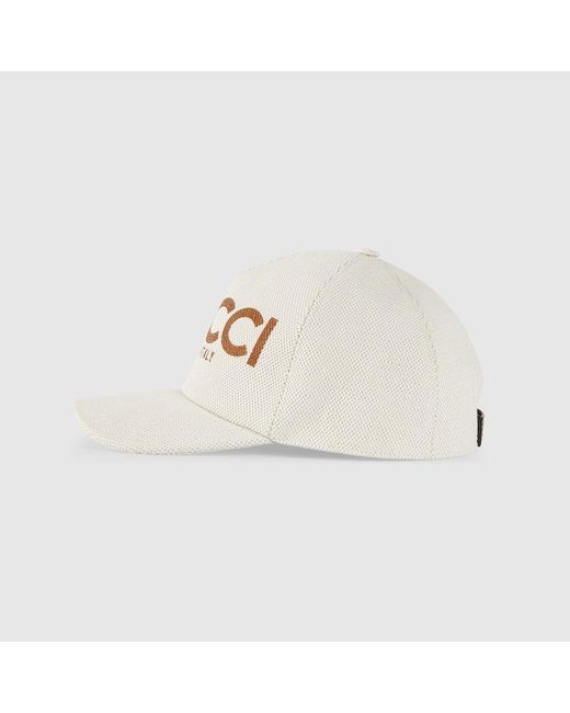 Gucci White Baseball Hat With Print for men