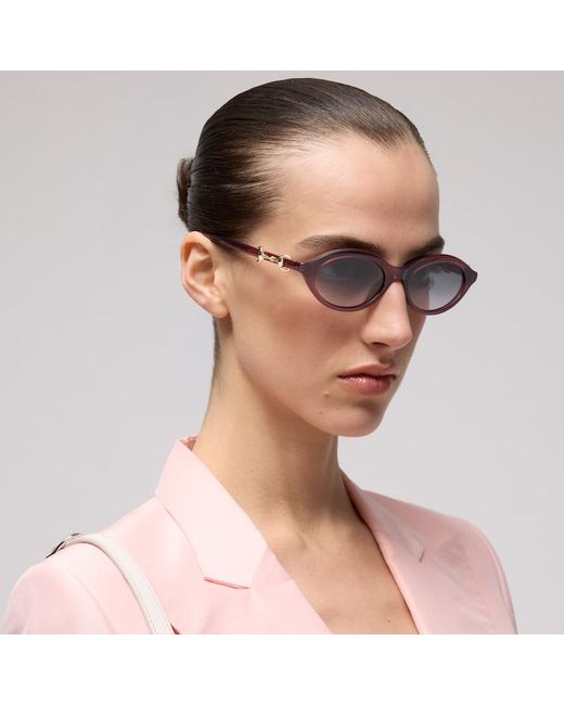 Gucci Brown Oval-Frame Sunglasses