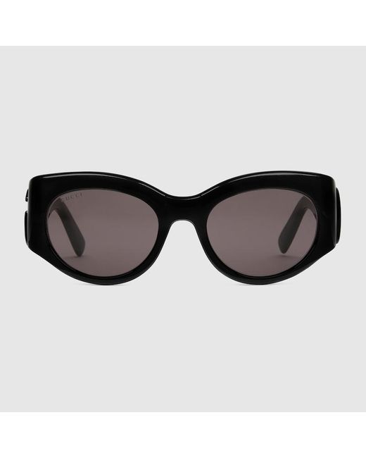 Gucci Black Sonnenbrille Mit Ovalem Rahmen