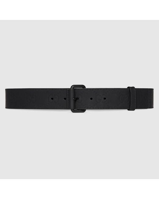 Gucci Black GG Rubber-effect Belt for men