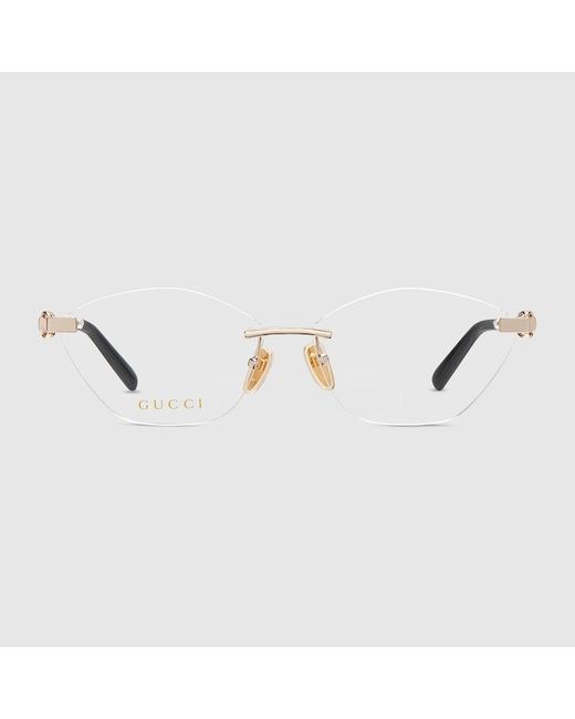 Gucci Metallic Cat-Eye Optical Frame