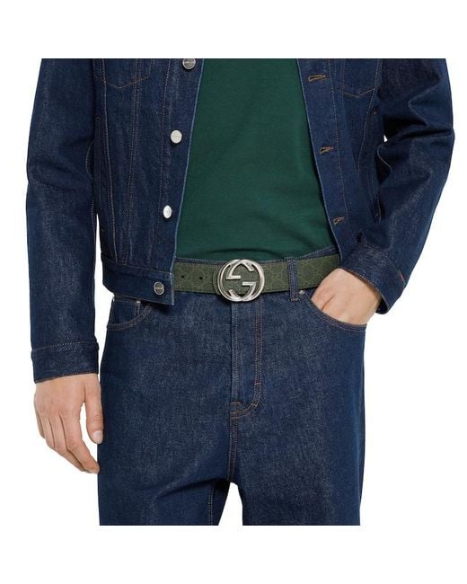 Ceinture Réversible Gg Monogram, Taille 100 Gucci pour homme en coloris Green