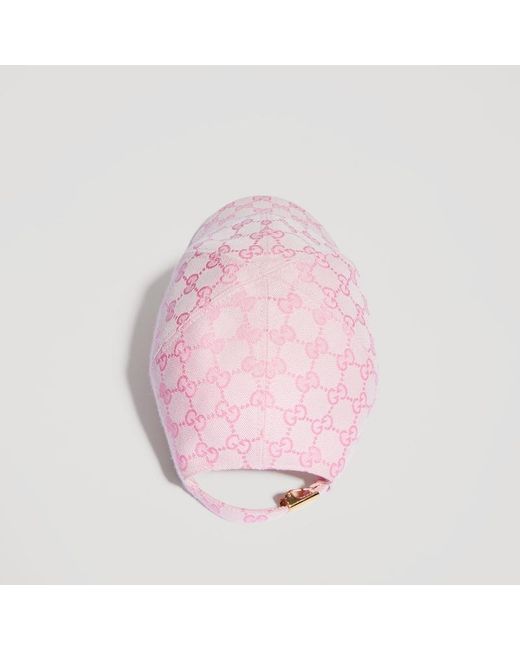 Gucci Pink Gg Cotton Canvas Baseball Hat