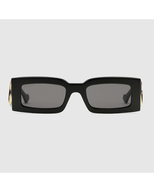 Gucci Black Rectangular Frame Sunglasses