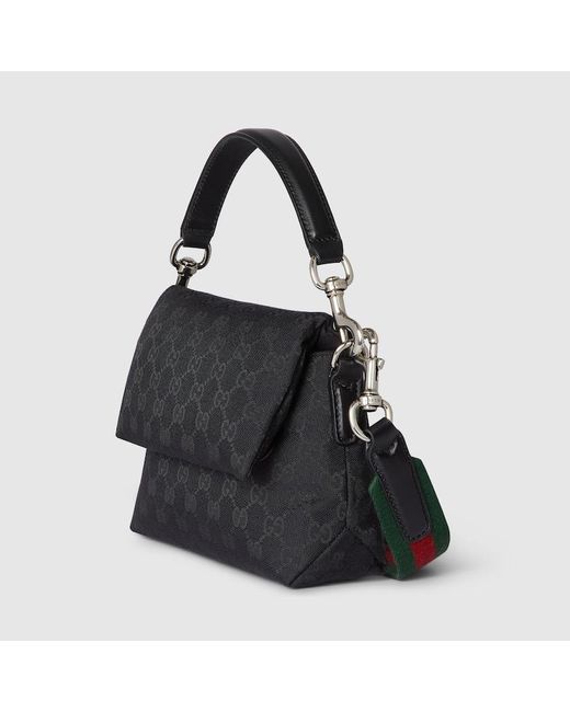 メンズ Gucci Ggキャンバス スモール クロスボディバッグ, ブラック, Ggキャンバス Black