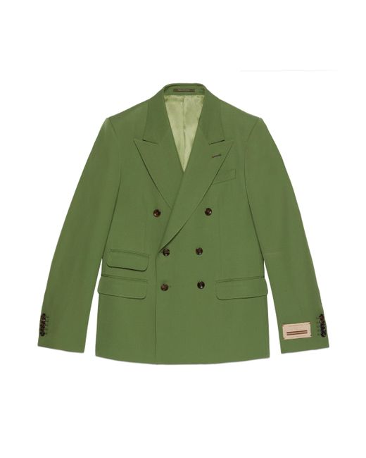 Gucci Green Wool Gabardine Formal Jacket for men