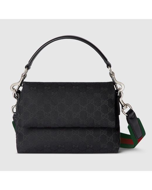 メンズ Gucci Ggキャンバス スモール クロスボディバッグ, ブラック, Ggキャンバス Black