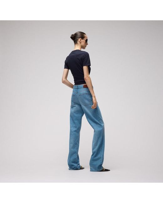 Gucci Blue Bleached Washed Cotton Denim Pants