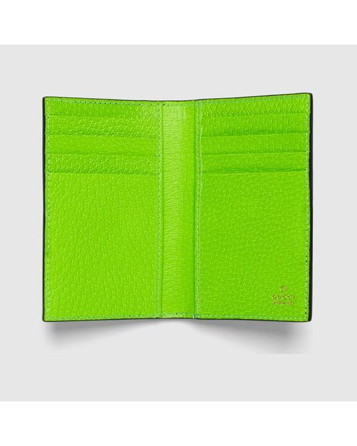 Portacarte Ophidia GG di Gucci in Green da Uomo