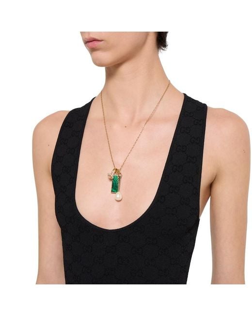 Gucci Black Elastic Gg Jacquard Tank Top, Ready-To-Wear