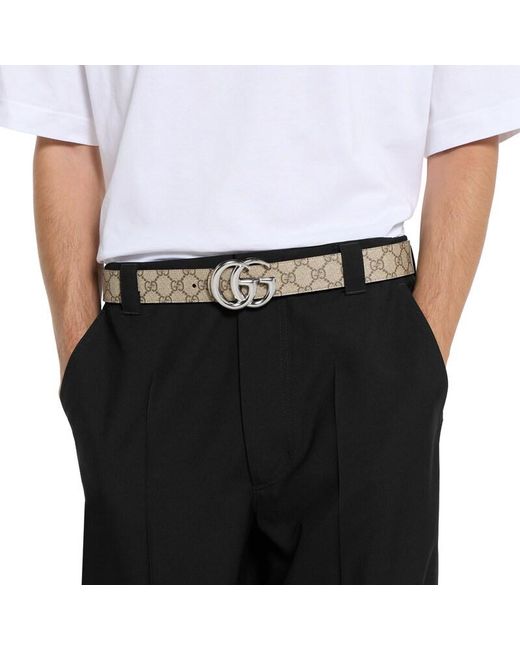 Gucci Black Reversible Gg Marmont Belt, Size 100 for men