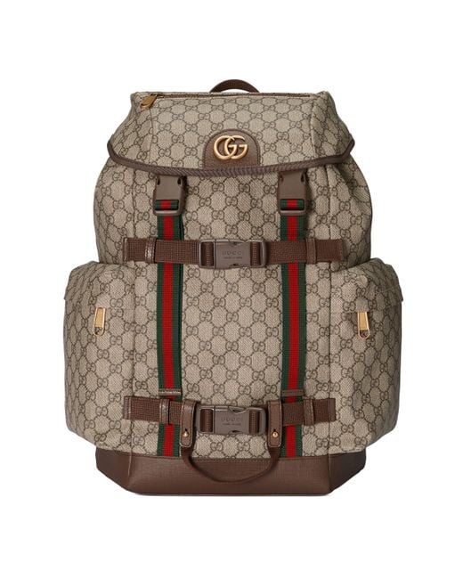 Gucci Natural GG Skateboard Backpack With Web for men