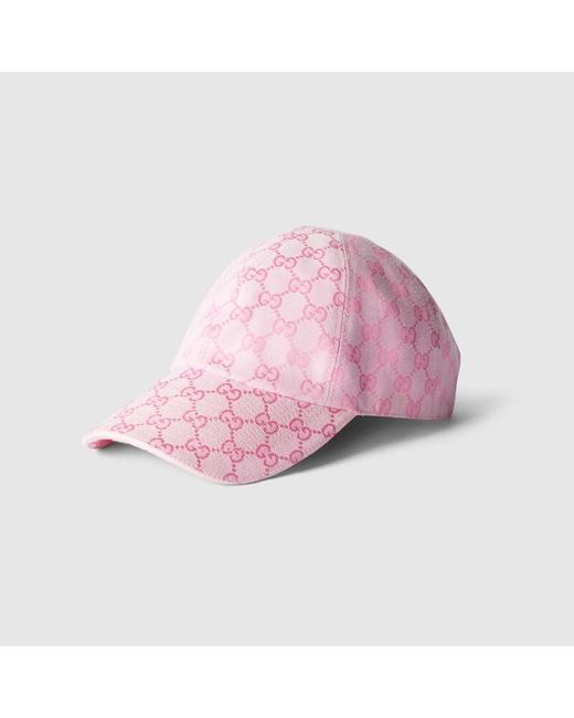 Gucci Pink Gg Cotton Canvas Baseball Hat
