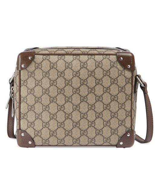 Gucci Natural gg Shoulder Bag With Leather Details for men