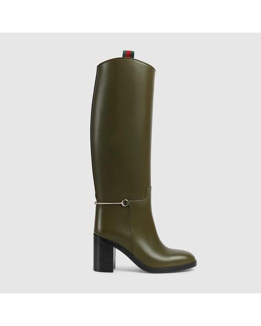 Gucci Green Boot With Slim Horsebit