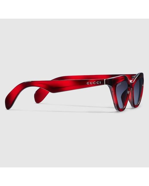 Lunettes De Soleil Œil-De-Chat Gucci en coloris Red