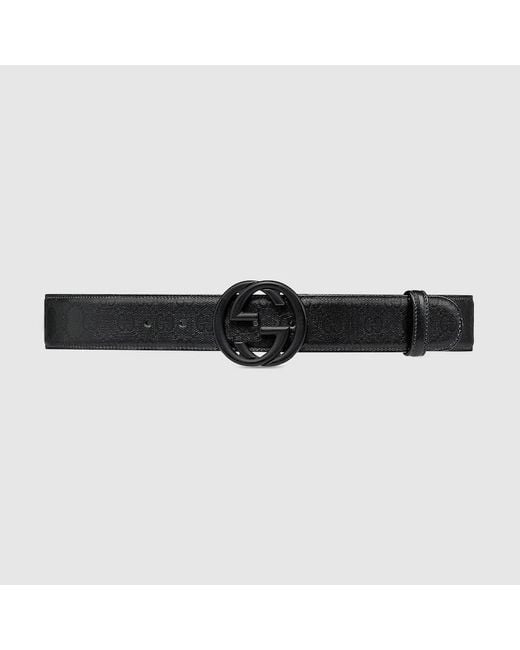 Cinturón con Hebilla de GG Gucci de hombre de color Black