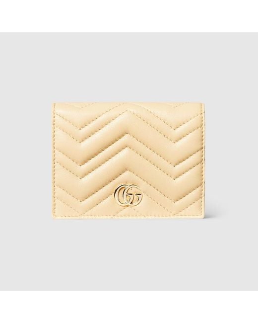 Gucci Natural Gg Marmont Small Wallet, Leather
