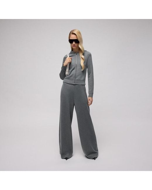 Gucci Gray Cotton Silk Jersey Sweatshirt With Zip