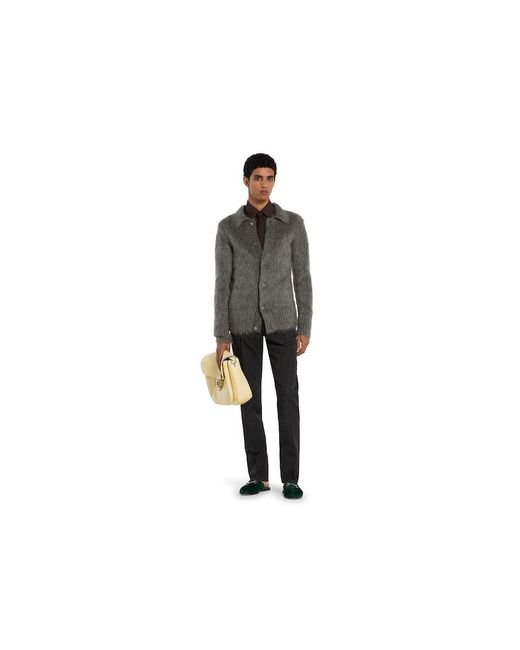 Gucci Brown Hemd Aus Polyester-Twill Mit Horsebit, Größe
