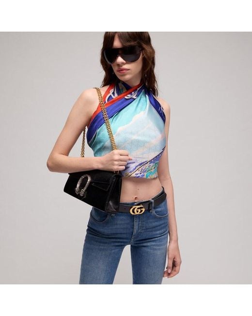 Gucci Blue Printed 'Forte Dei Marmi' Silk Carré