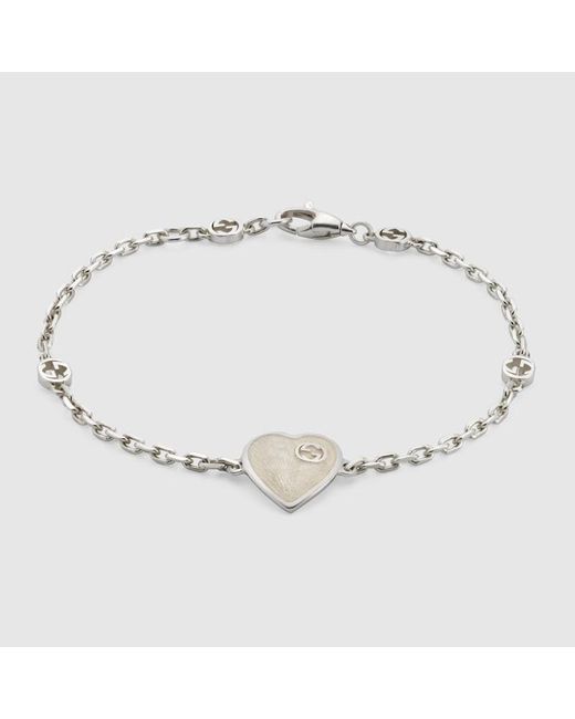 Gucci Metallic Heart Bracelet With Interlocking G