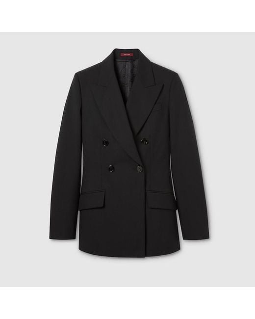 Gucci Black Double-Breasted Light Wool Jacket