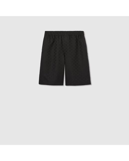Gucci Black Gg Canvas Linen Blend Shorts, Ready-To-Wear for men