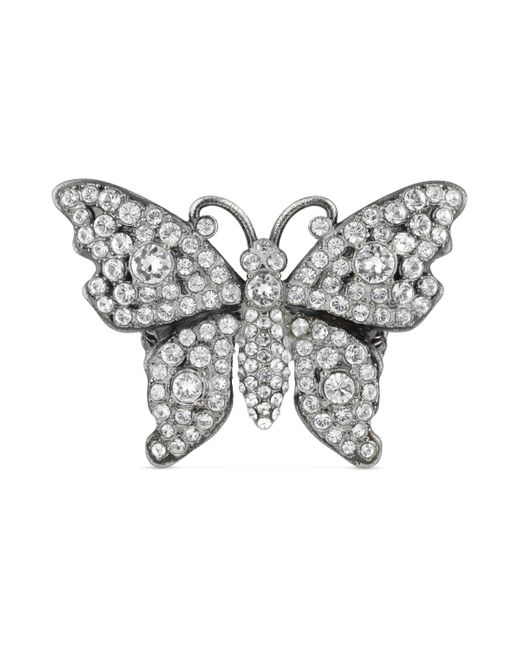 Gucci Metallic Butterfly Crystal Embellished Ring
