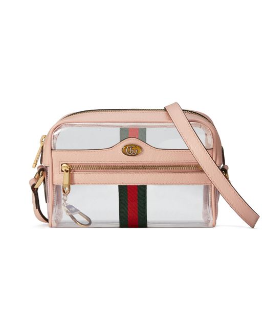 Gucci Pink Ophidia Mini Transparent Bag